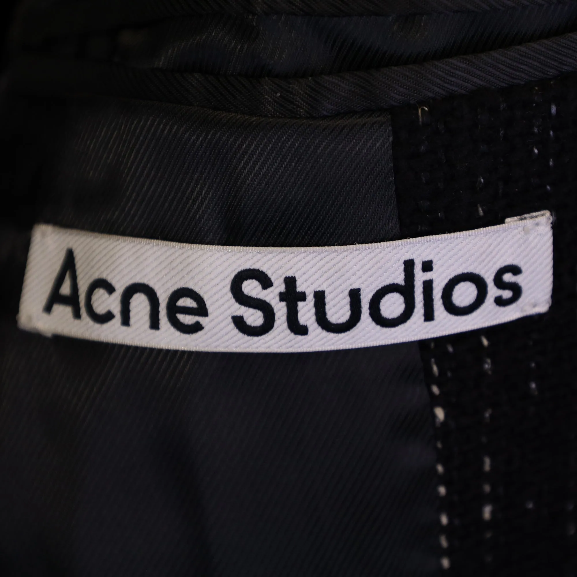 Acne Studios Single-Breasted Overcoat in Black Wool
