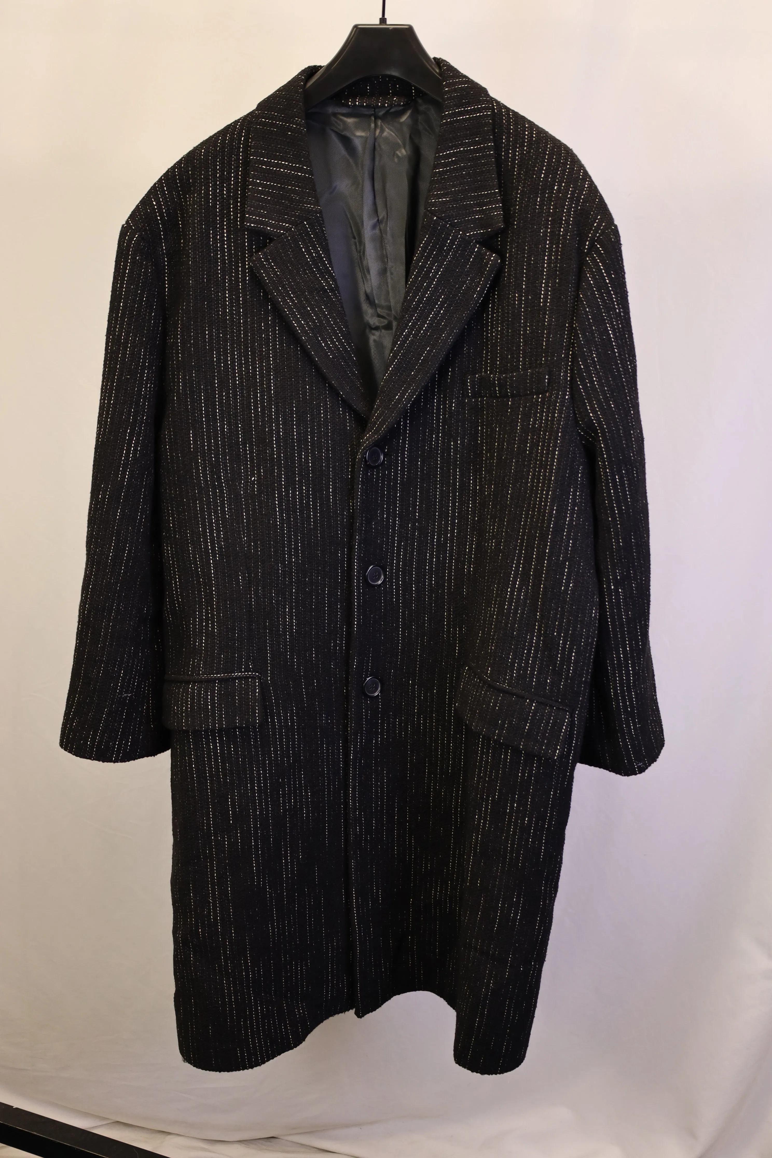 Acne Studios Single-Breasted Overcoat in Black Wool