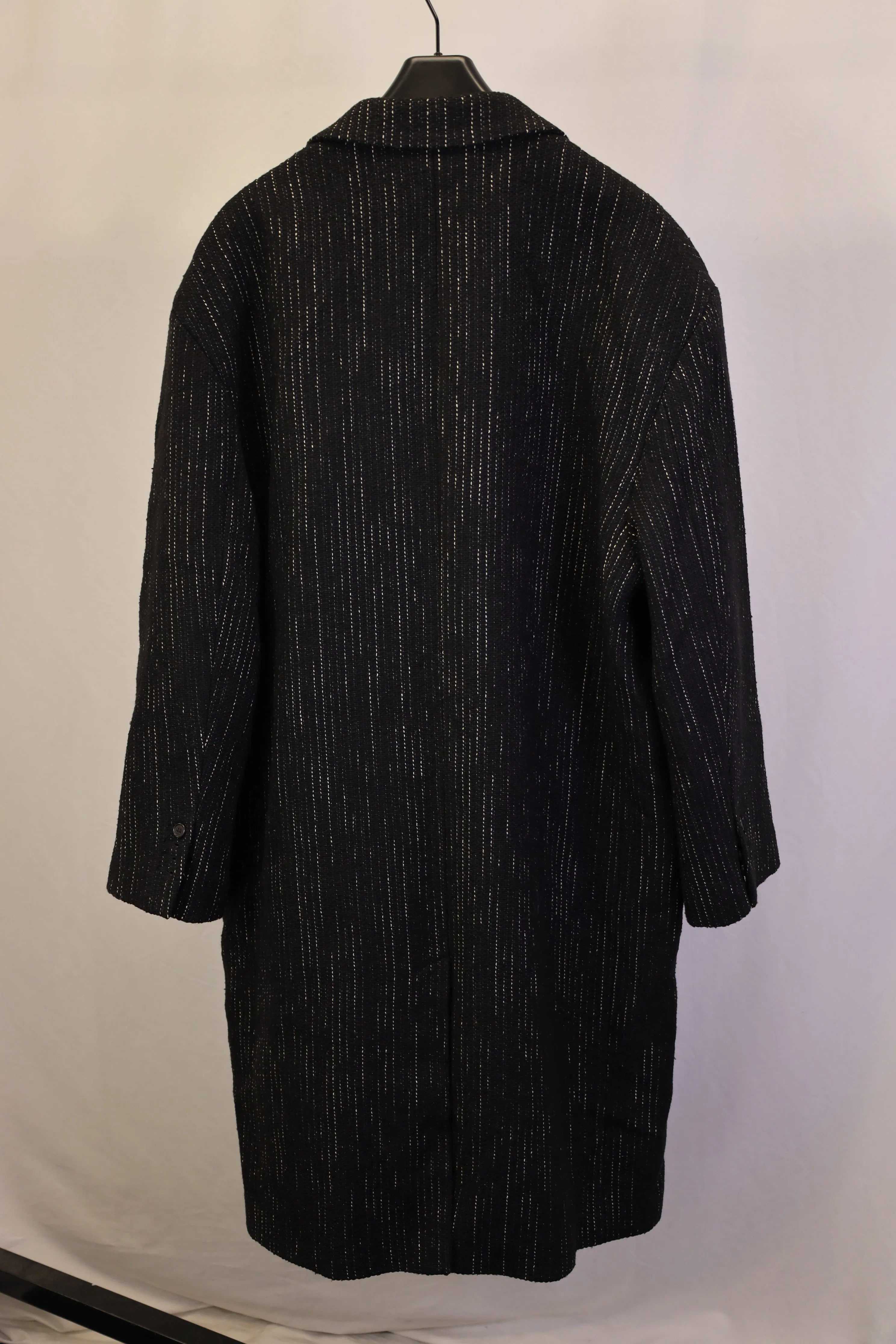 Acne Studios Single-Breasted Overcoat in Black Wool