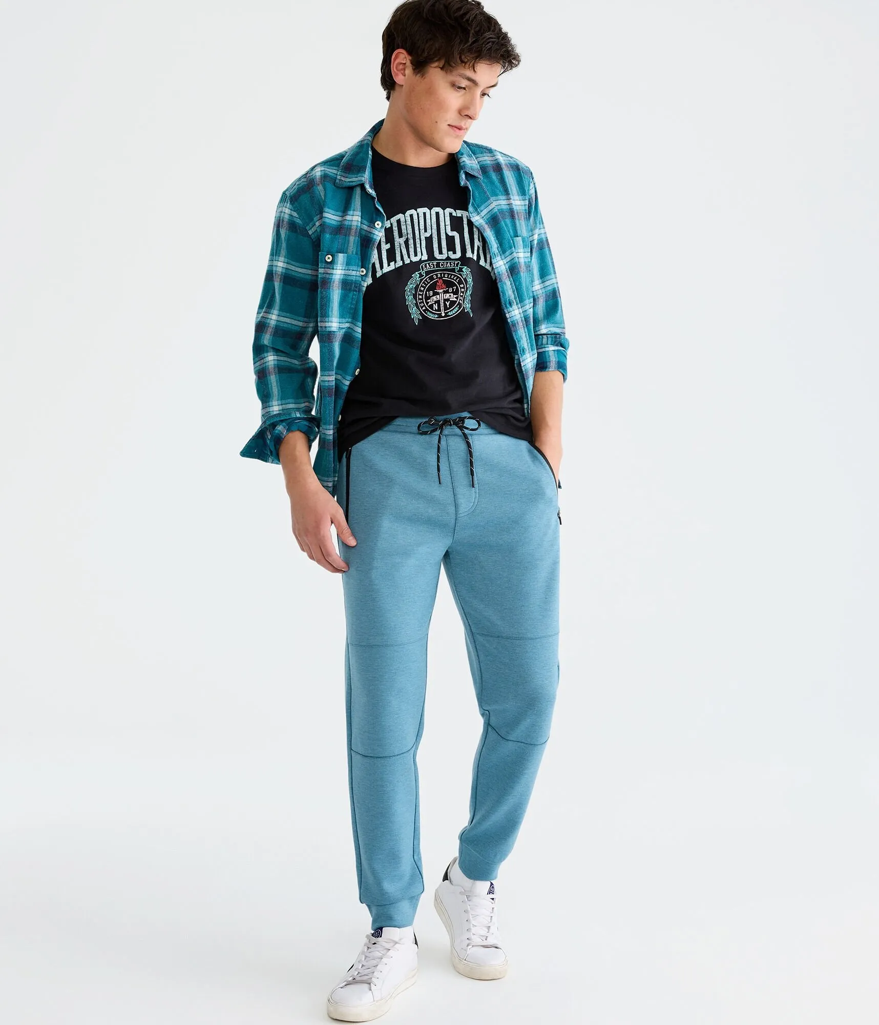 Aeropostale Mens Air Softspun Tech Fleece Jogger Sweatpants