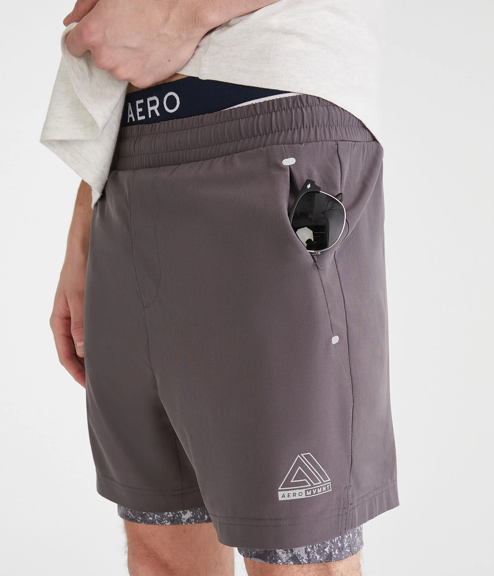 Aeropostale Mvmnt Camo 2-In-1 Hybrid Active Shorts 5.5"