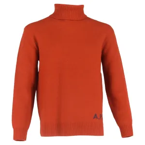 A.P.C. Walter Turtleneck Sweater in Orange Virgin Wool