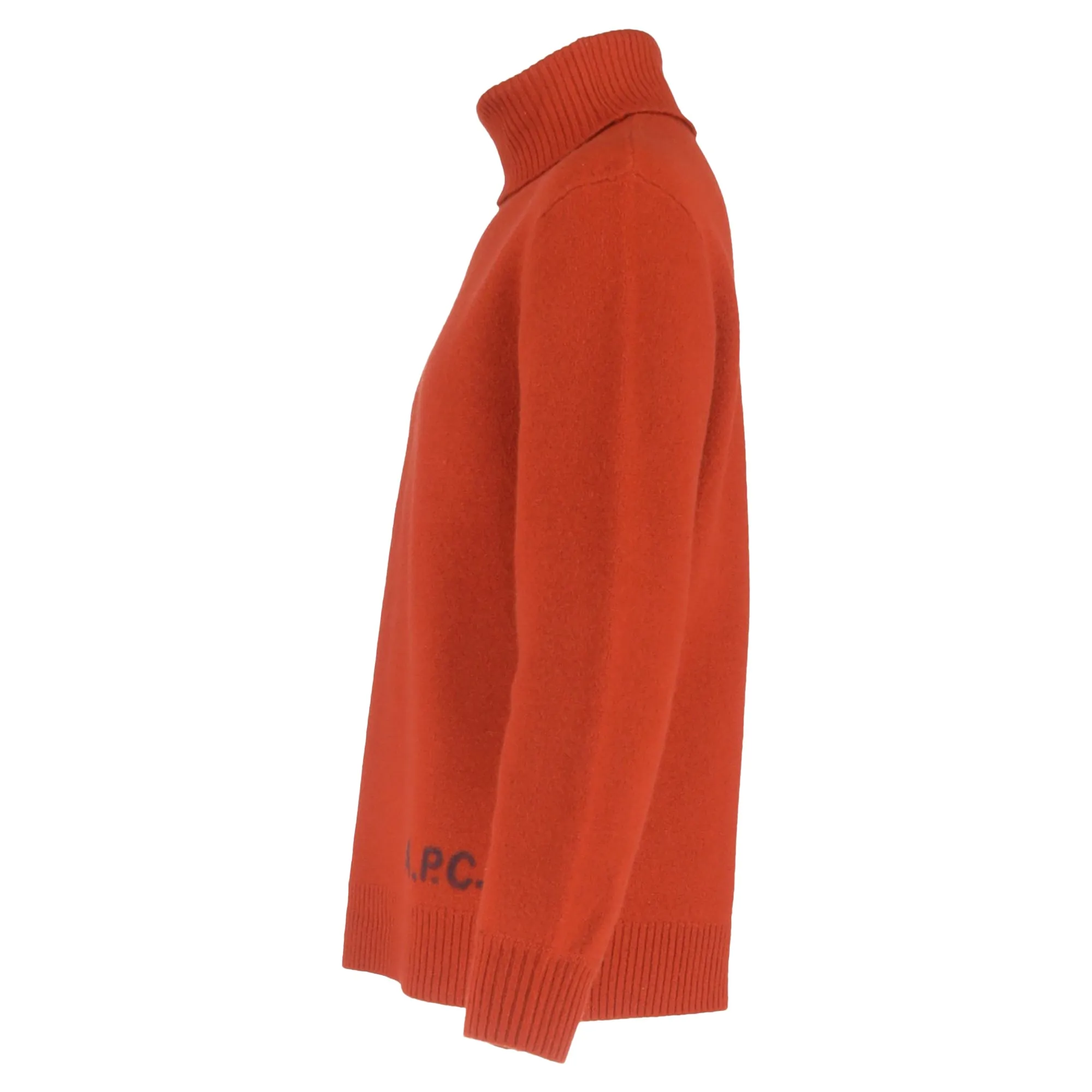 A.P.C. Walter Turtleneck Sweater in Orange Virgin Wool