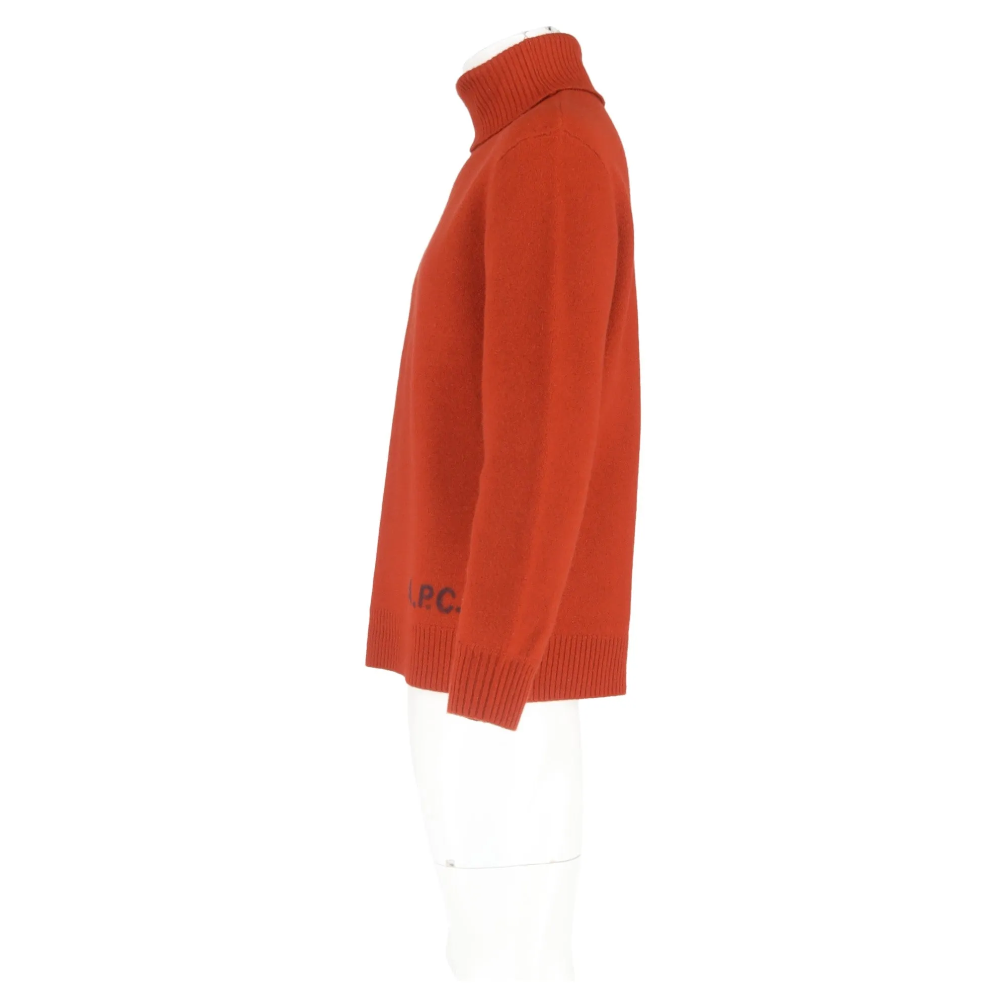 A.P.C. Walter Turtleneck Sweater in Orange Virgin Wool