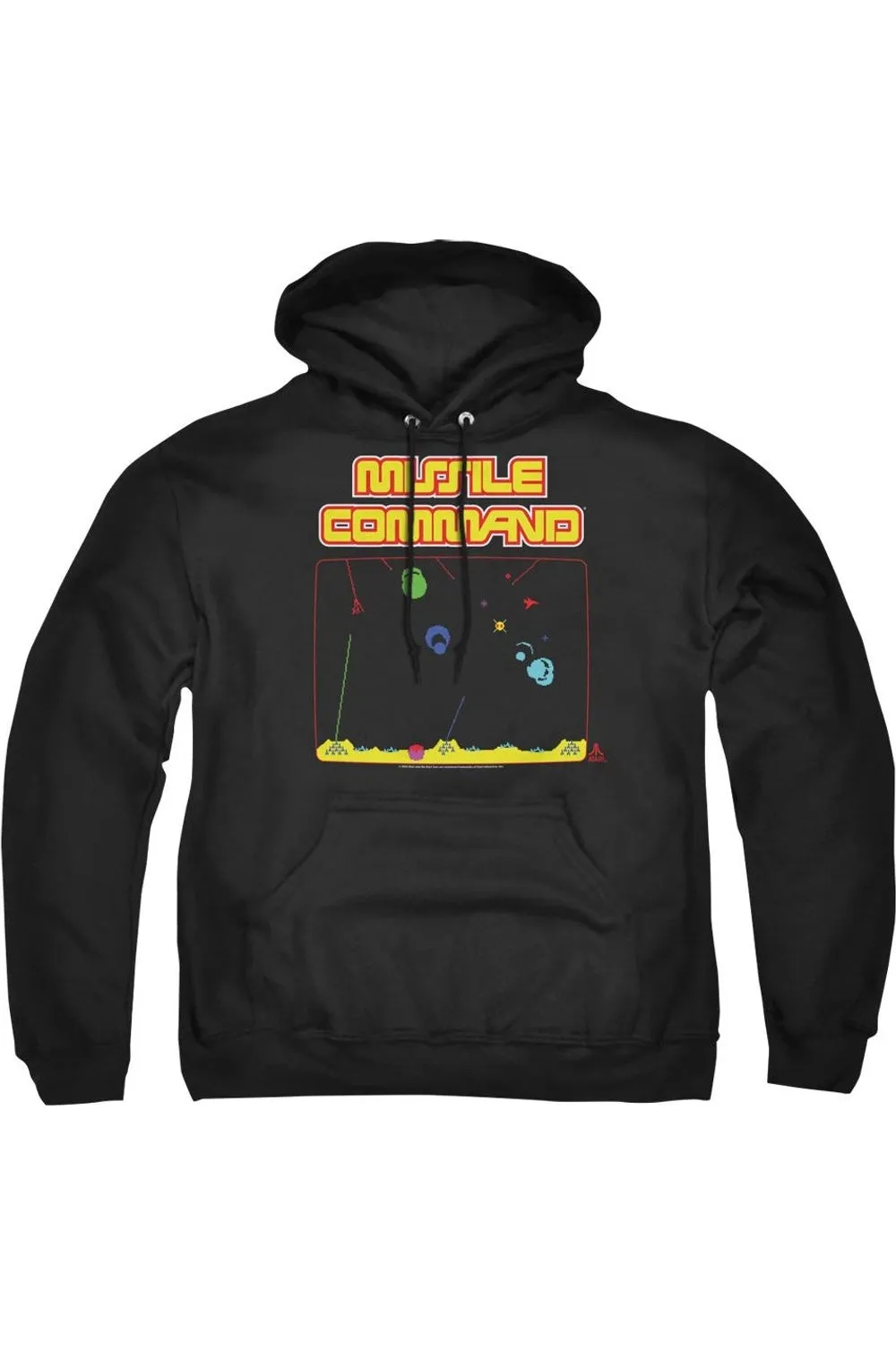 Atari Missle Screen Adult Pull Over Hoodie