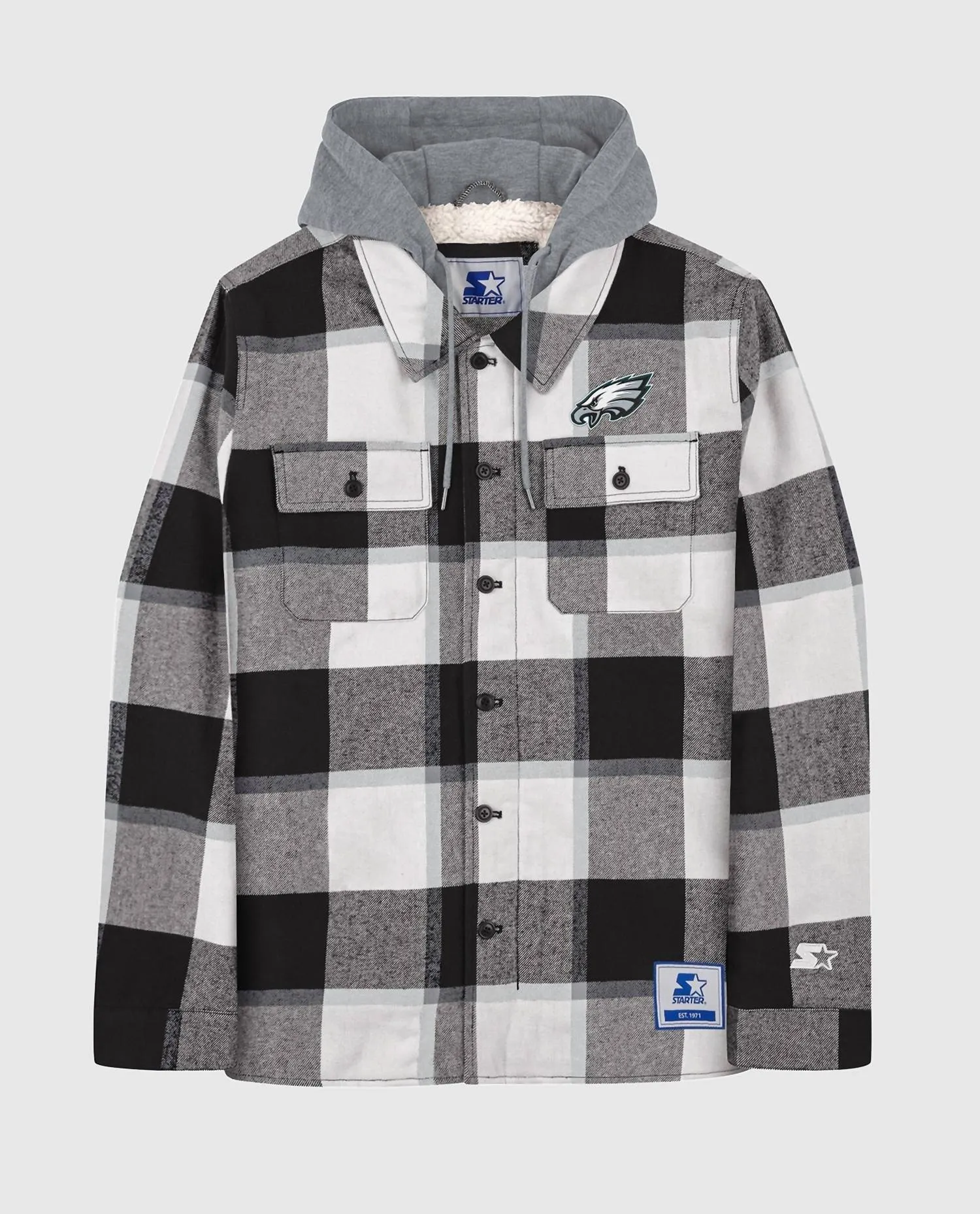 Big Joe Plaid Full-Zip Hoodie Jacket In Philadelphia Eagles Black