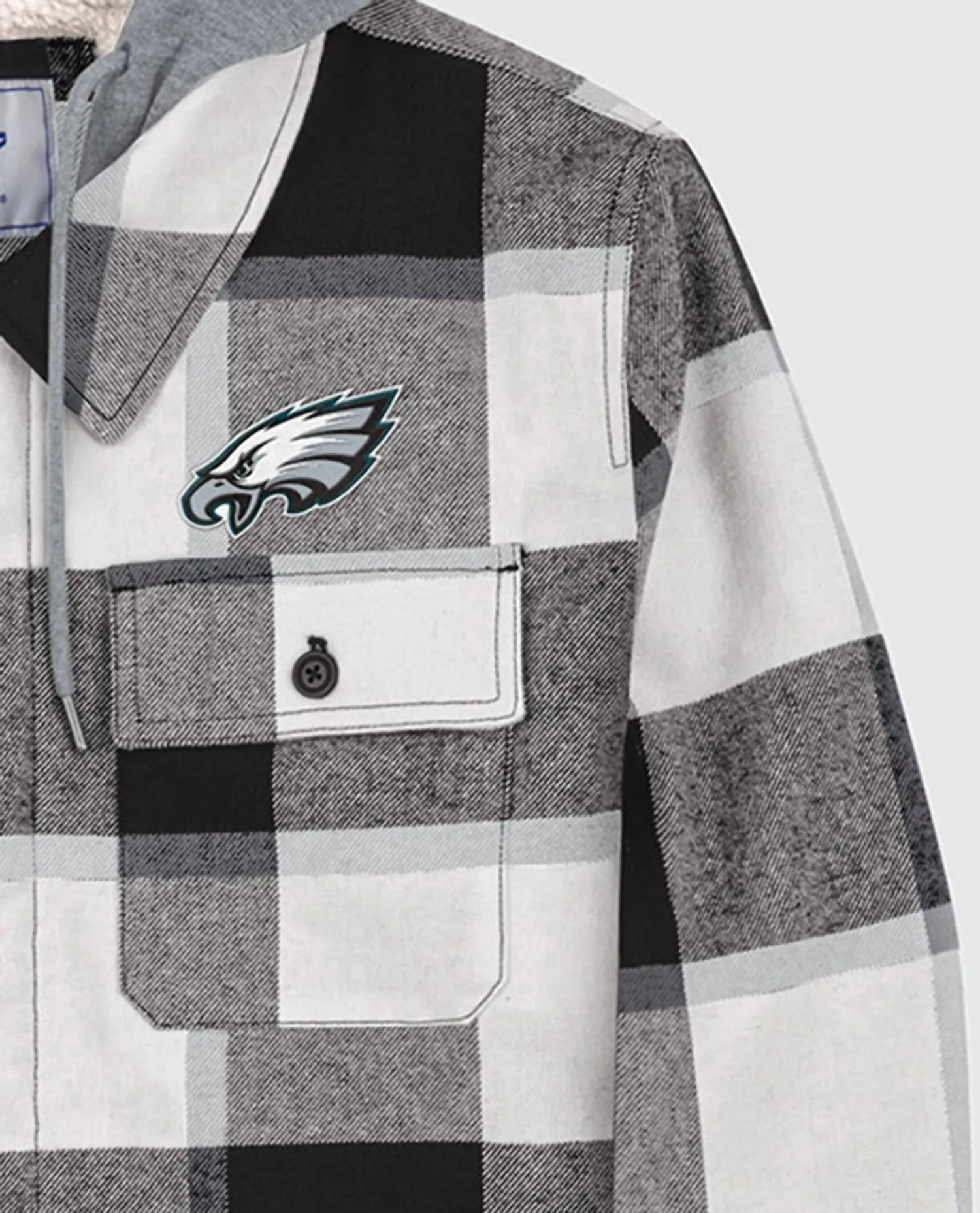 Big Joe Plaid Full-Zip Hoodie Jacket In Philadelphia Eagles Black