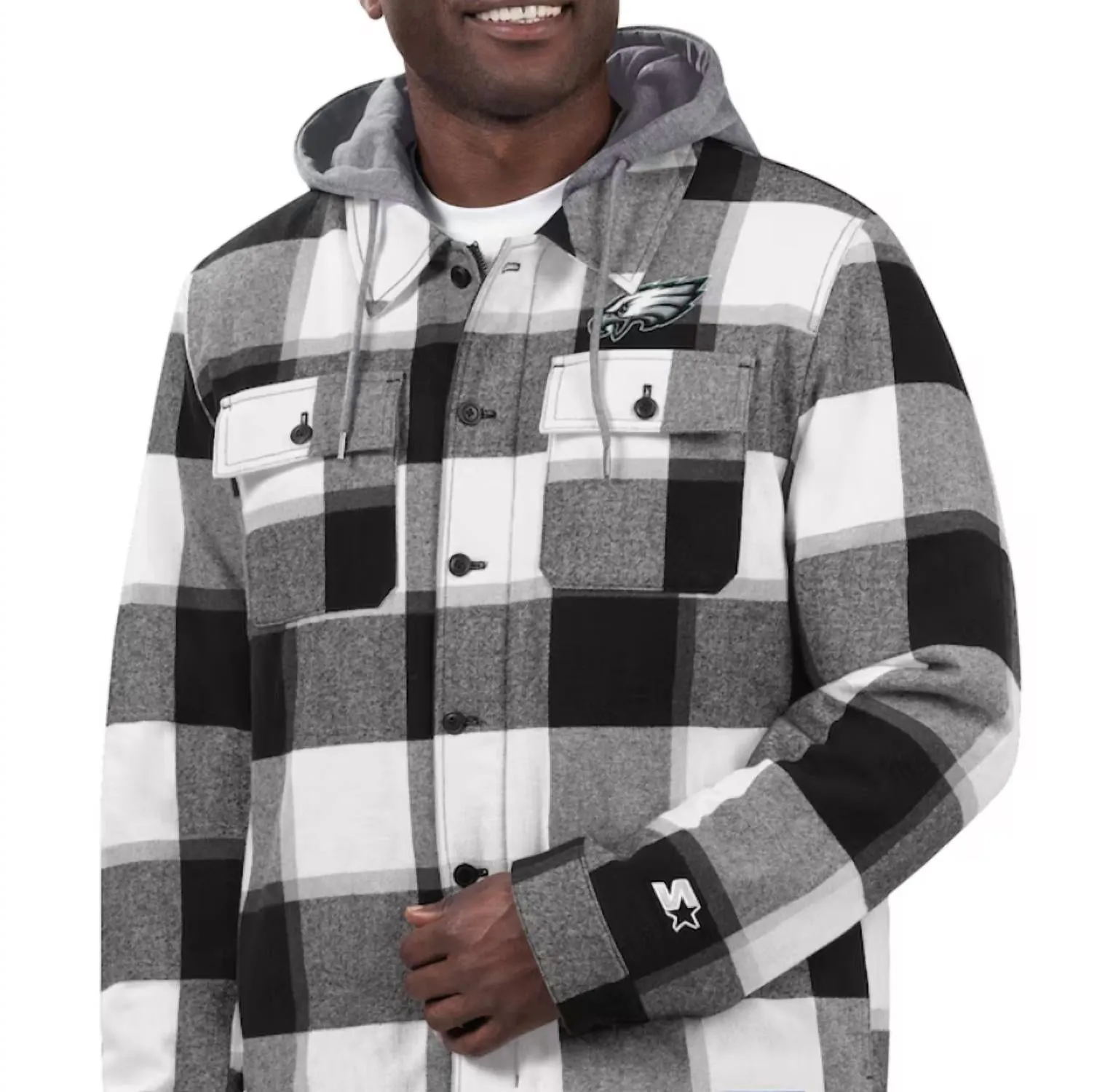 Big Joe Plaid Full-Zip Hoodie Jacket In Philadelphia Eagles Black