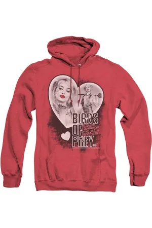 Birds Of Prey Heart Harley Adult Heather Hoodie / Hooded Sweatshirt