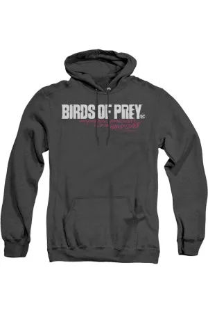 Birds Of Prey Horizontal Logo Adult Heather Hoodie / Hooded Sweatshirt