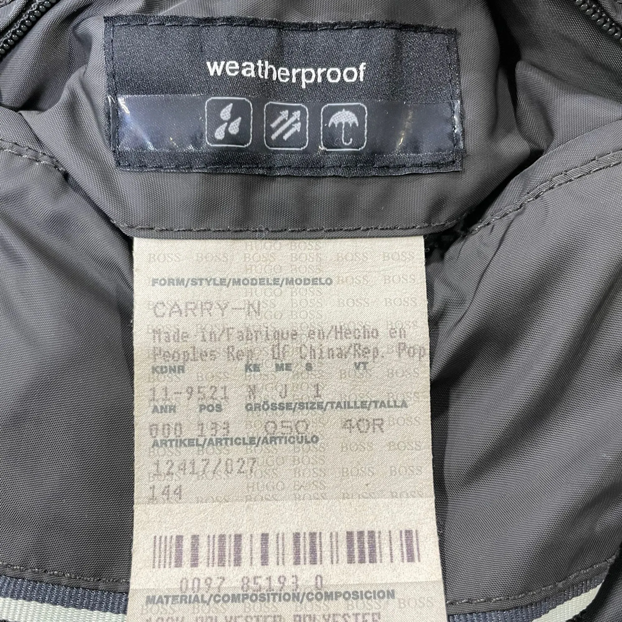 Boss by Hugo Boss Full Zip Jacket in Grey Polyester