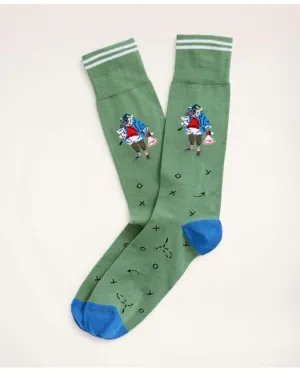 Brooks Brothers Men's Coach Henry Crew Socks Bright Green Brooks Brothers