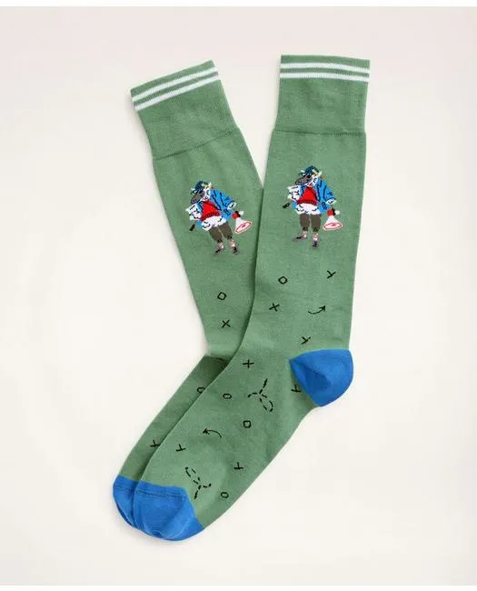 Brooks Brothers Men's Coach Henry Crew Socks Bright Green Brooks Brothers