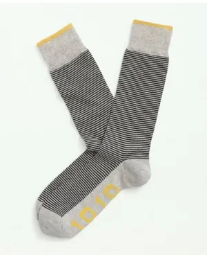 Brooks Brothers Men's Cotton Blend Feeder Striped Socks Grey Brooks Brothers