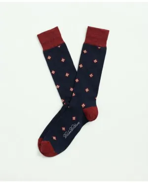 Brooks Brothers Men's Cotton Blend Foulard Socks Blue Brooks Brothers