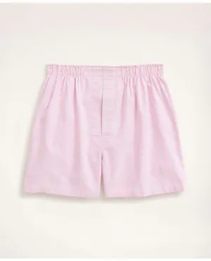 Brooks Brothers Men's Oxford Stripe Boxers Pink Brooks Brothers