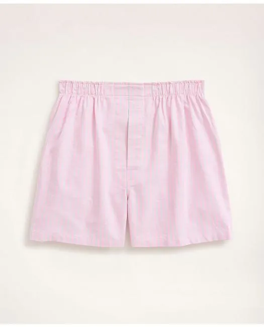 Brooks Brothers Men's Oxford Stripe Boxers Pink Brooks Brothers
