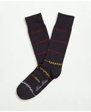 Brooks Brothers Men's Rower Stripe Crew Socks Navy Brooks Brothers