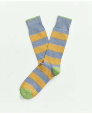 Brooks Brothers Men's Rugby Stripe Crew Socks Blue Brooks Brothers