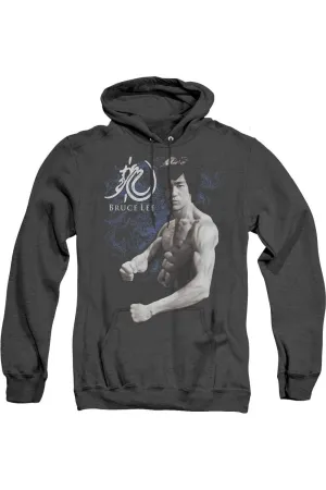 Bruce Lee Dragon Stance Adult Heather Hoodie