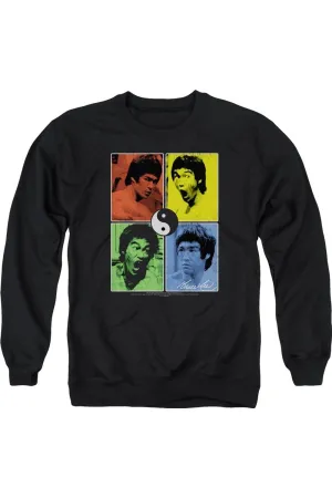 Bruce Lee Enter Color Block Adult Crewneck Sweatshirt
