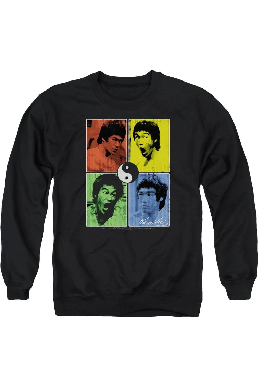 Bruce Lee Enter Color Block Adult Crewneck Sweatshirt