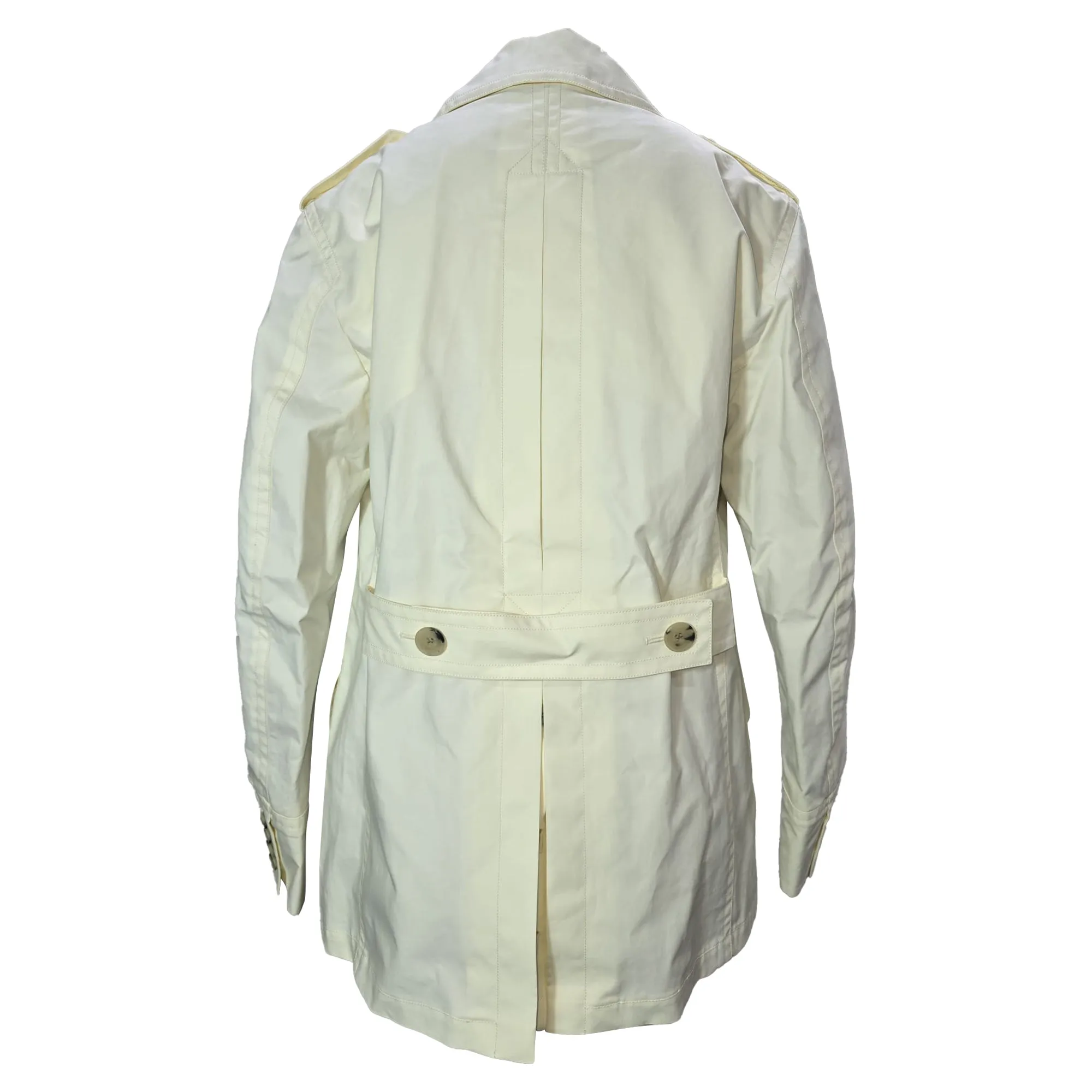 Burberry London Welbeck Double-Breasted Trench Coat in Cream Cotton