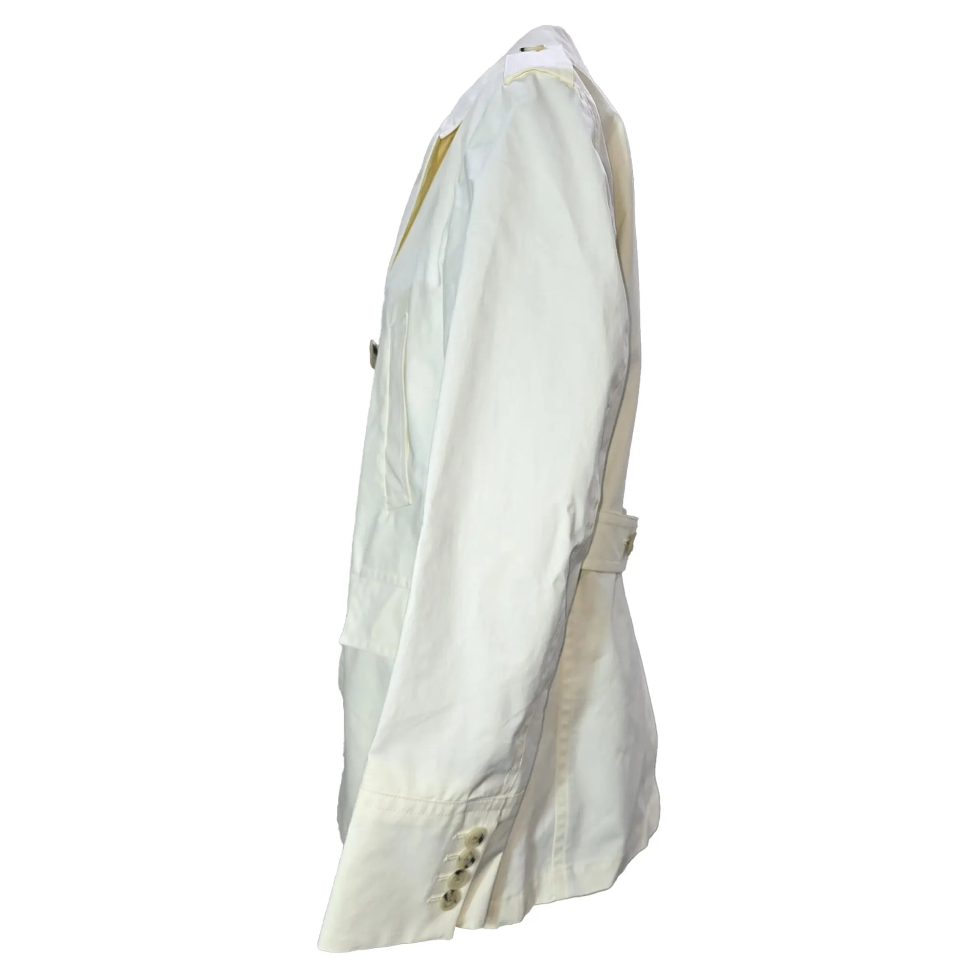 Burberry London Welbeck Double-Breasted Trench Coat in Cream Cotton