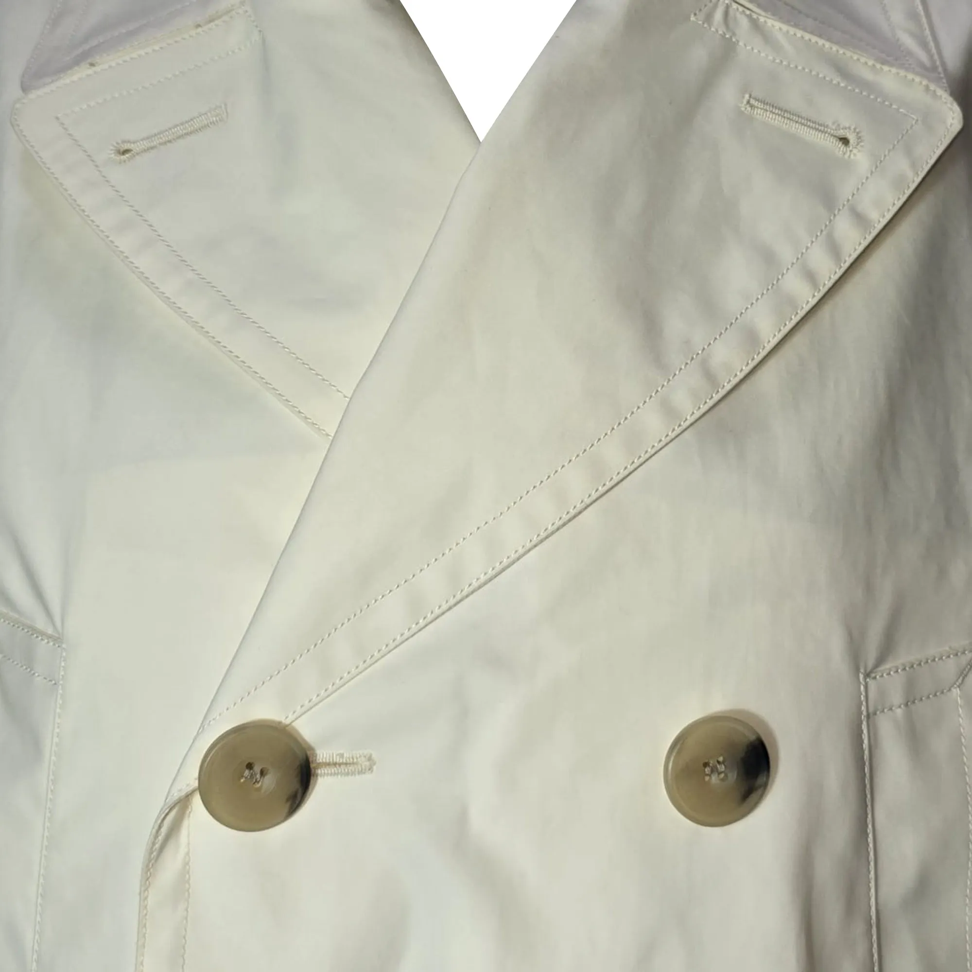 Burberry London Welbeck Double-Breasted Trench Coat in Cream Cotton