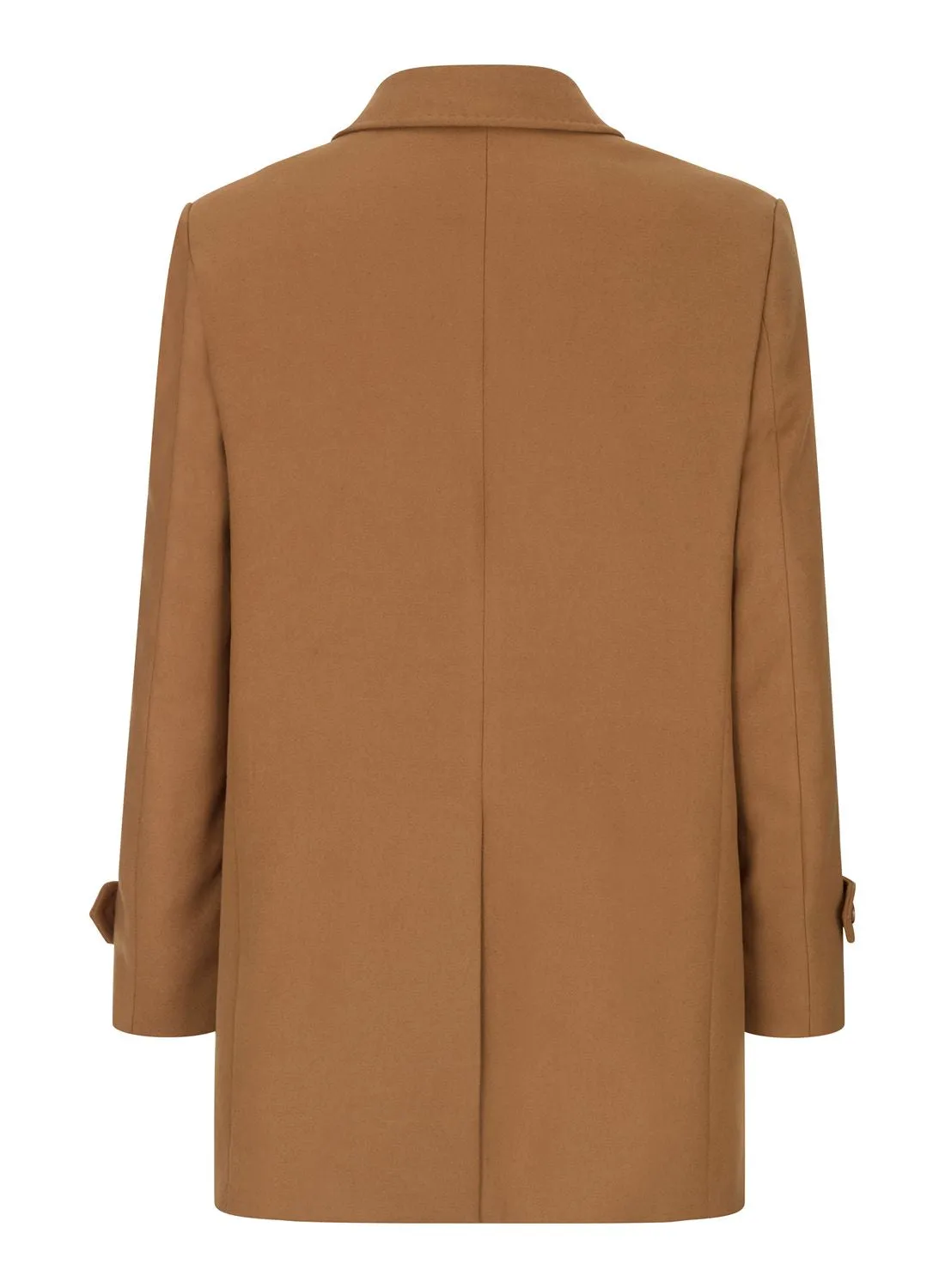 Camel 3/4 Overcoat Classic Button Down Collar Shoulder Patch