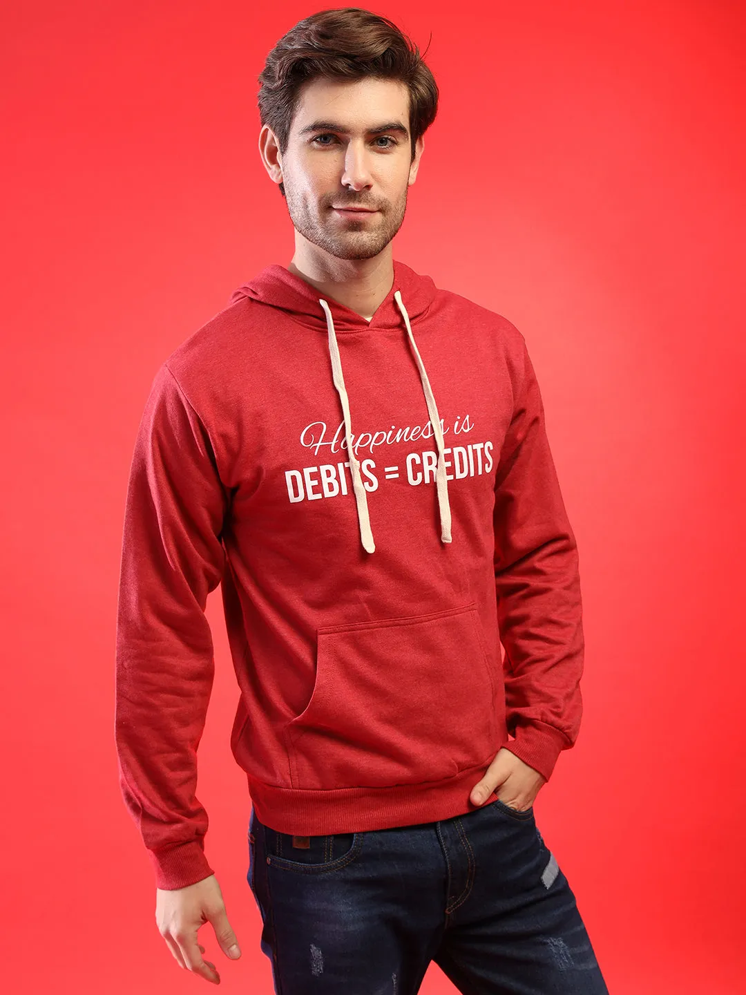 Campus Sutra Men Printed Full Sleeve Stylish Casual Hooded Sweatshirts