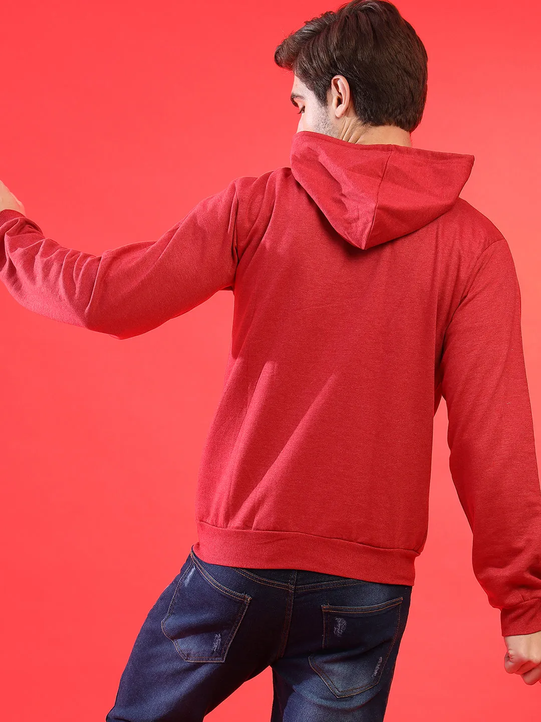 Campus Sutra Men Printed Full Sleeve Stylish Casual Hooded Sweatshirts