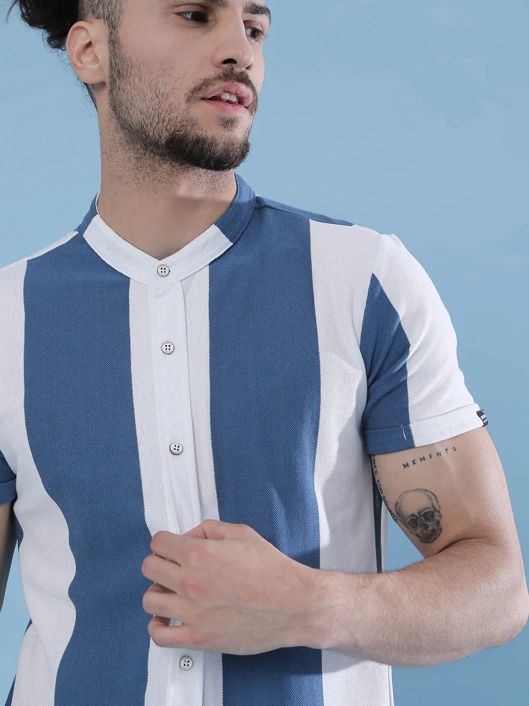 Campus Sutra Men Striped Casual Shirts
