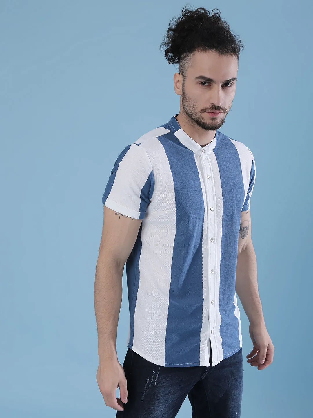 Campus Sutra Men Striped Casual Shirts