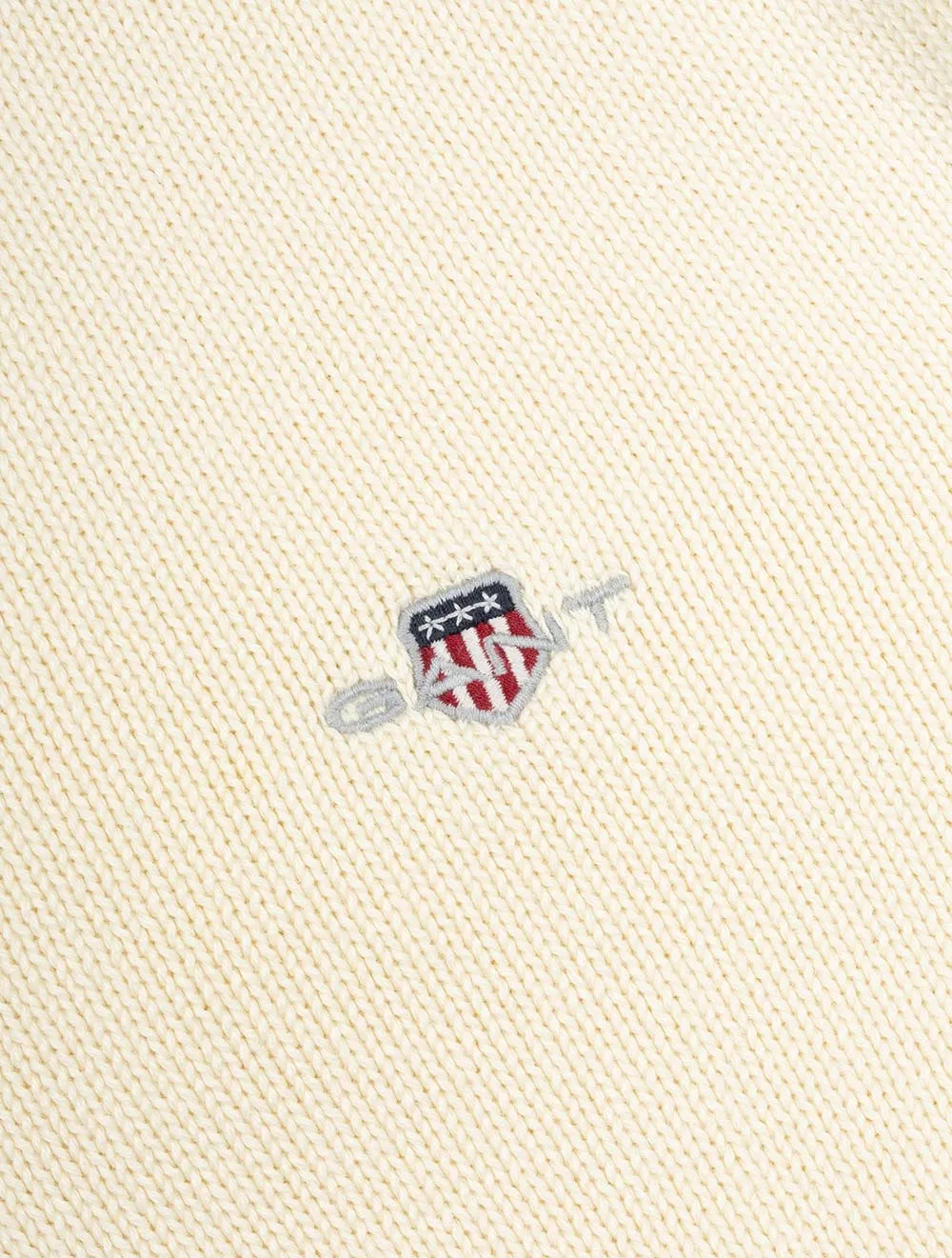 Casual Cotton Half Zip Cream