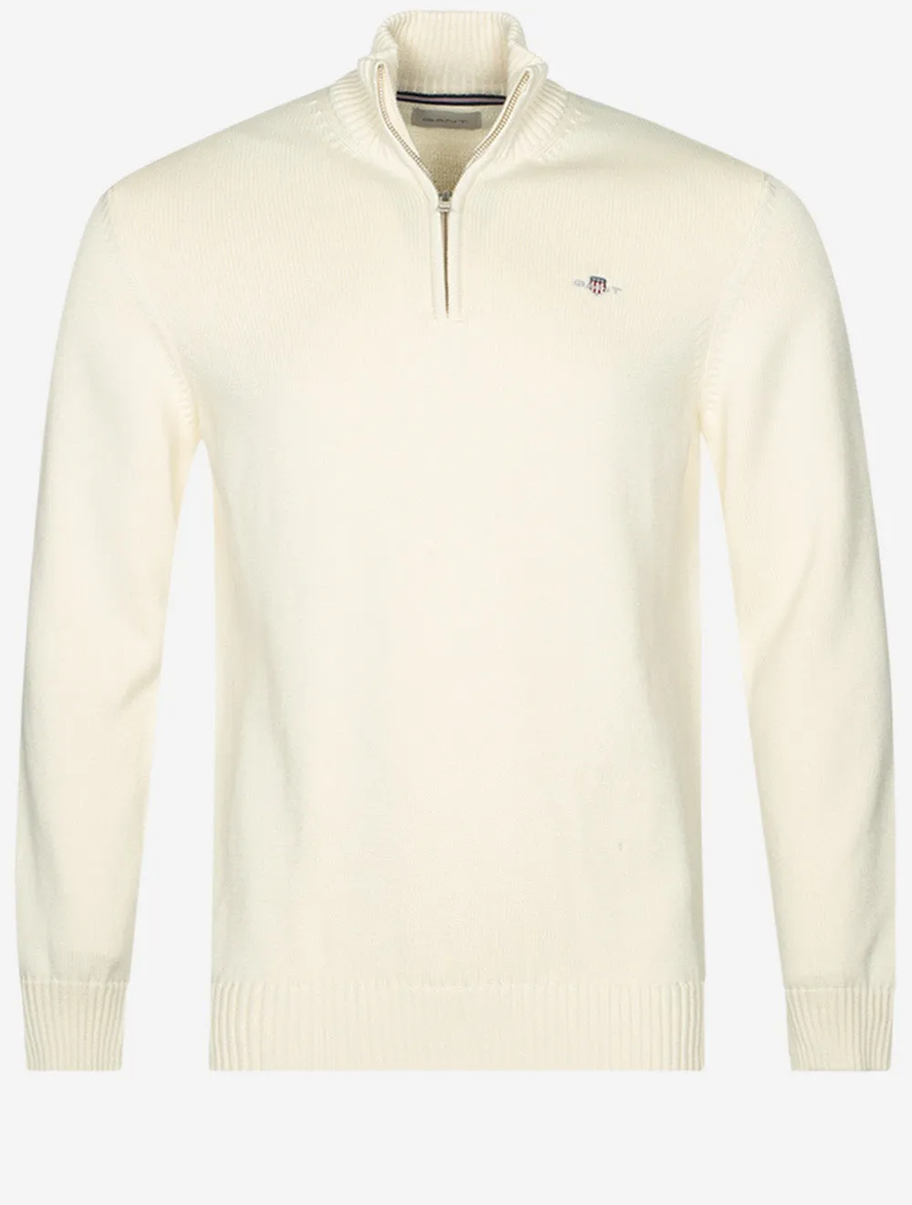 Casual Cotton Half Zip Cream