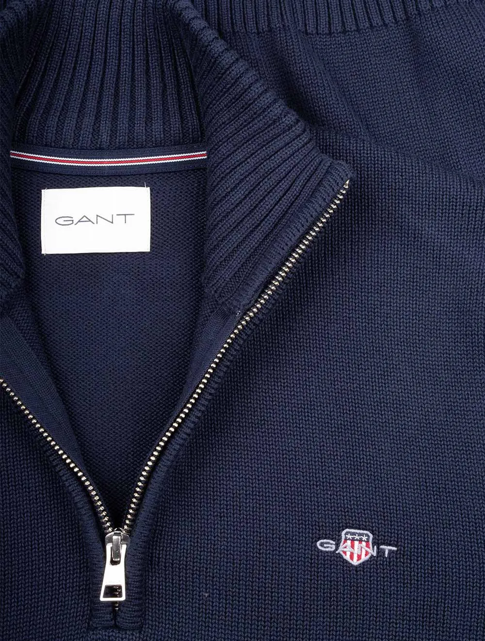 Casual Cotton Half Zip Evening Blue