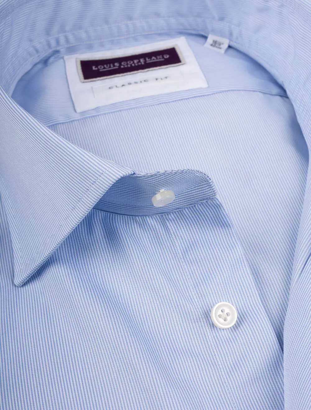 Classic Fit Hairstripe Shirt-Blue