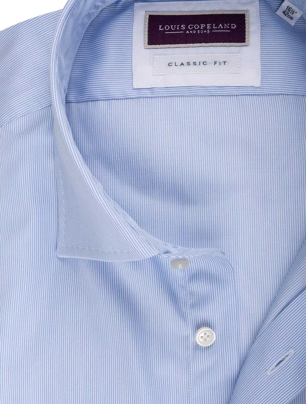 Classic Fit Hairstripe Shirt-Blue