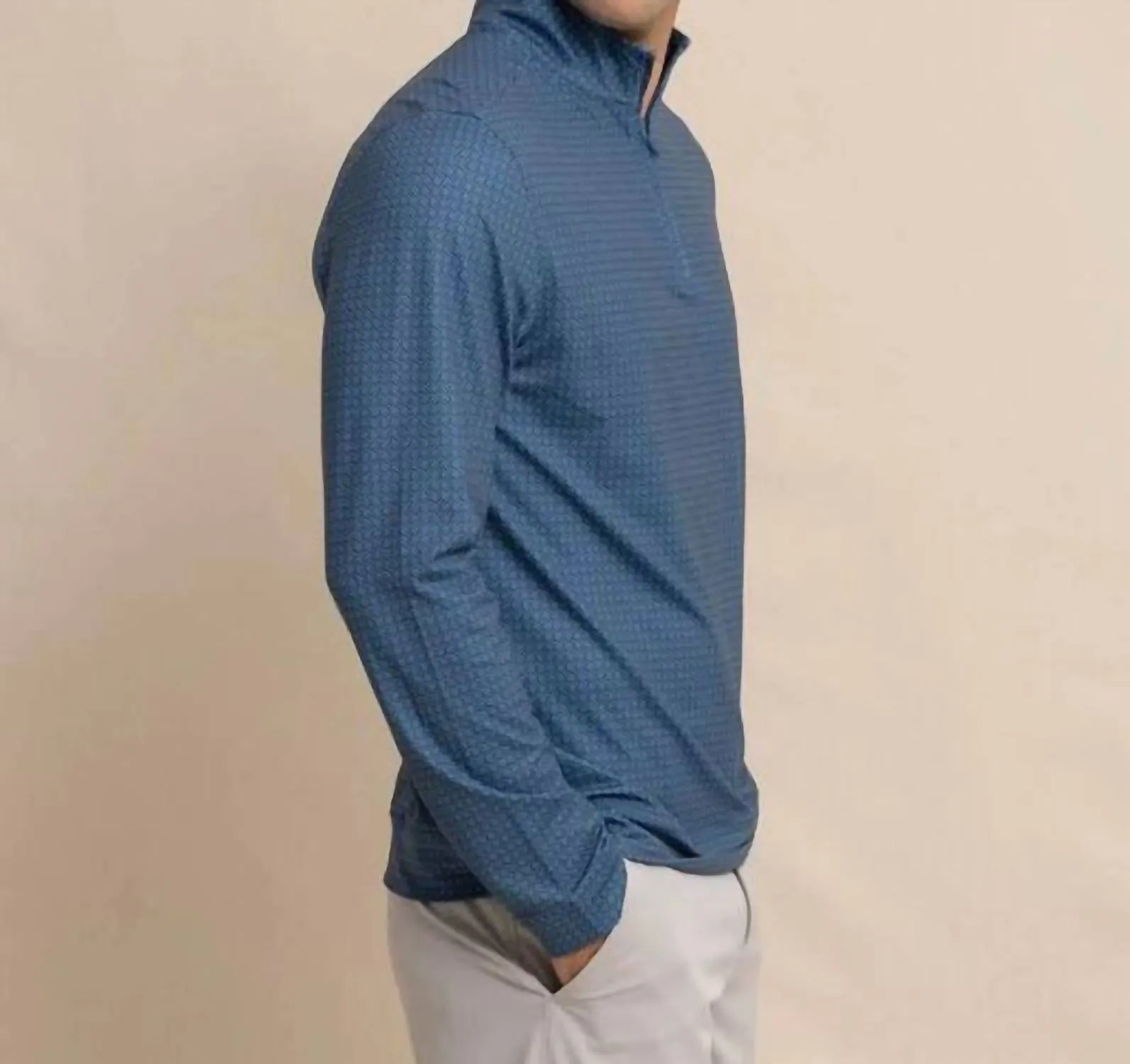 Clubbin It Cruiser Quarter Zip In Aged Denim