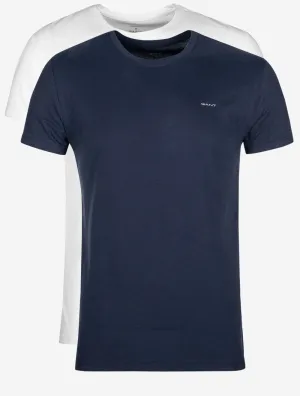 Crew Neck T-Shirt 2 Pack Navy White
