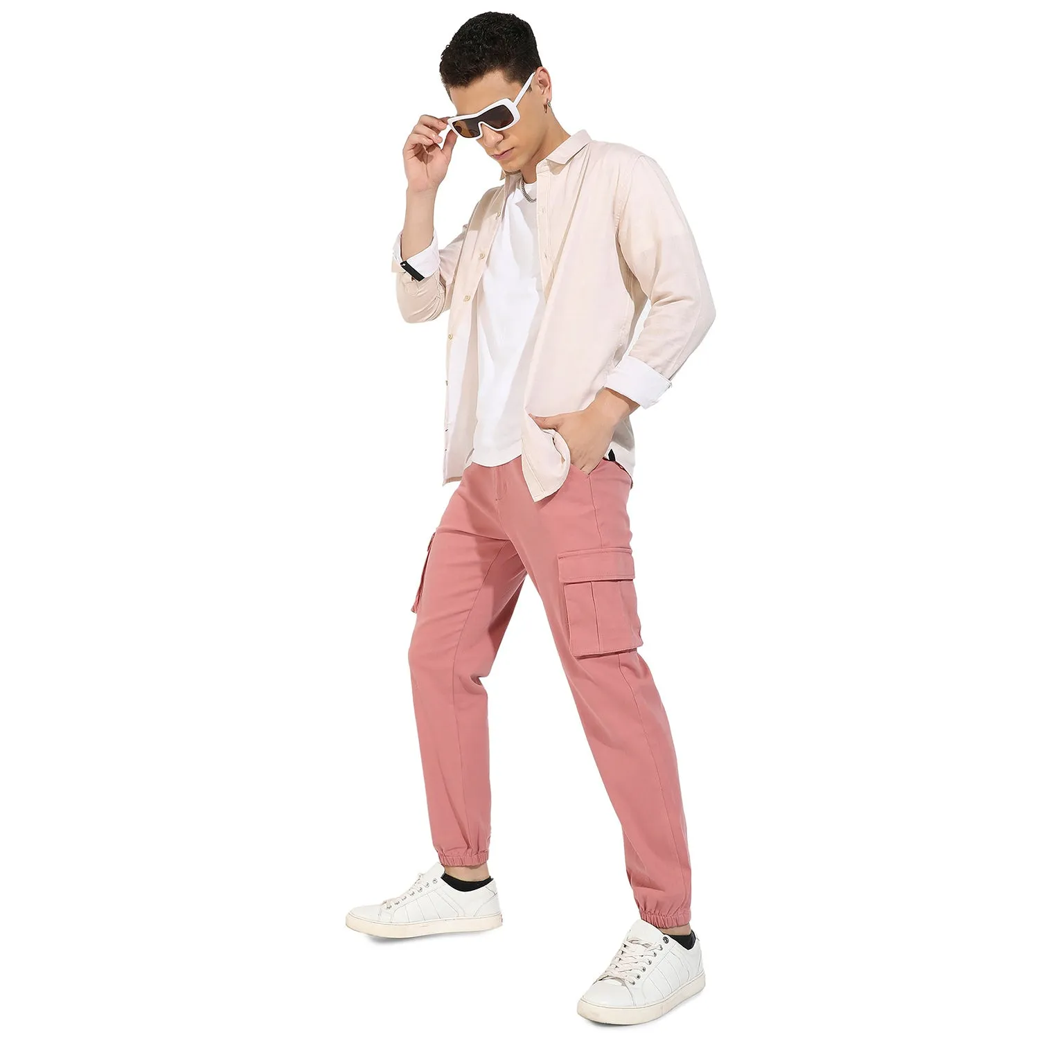 Cuffed Hem Cargo Trousers