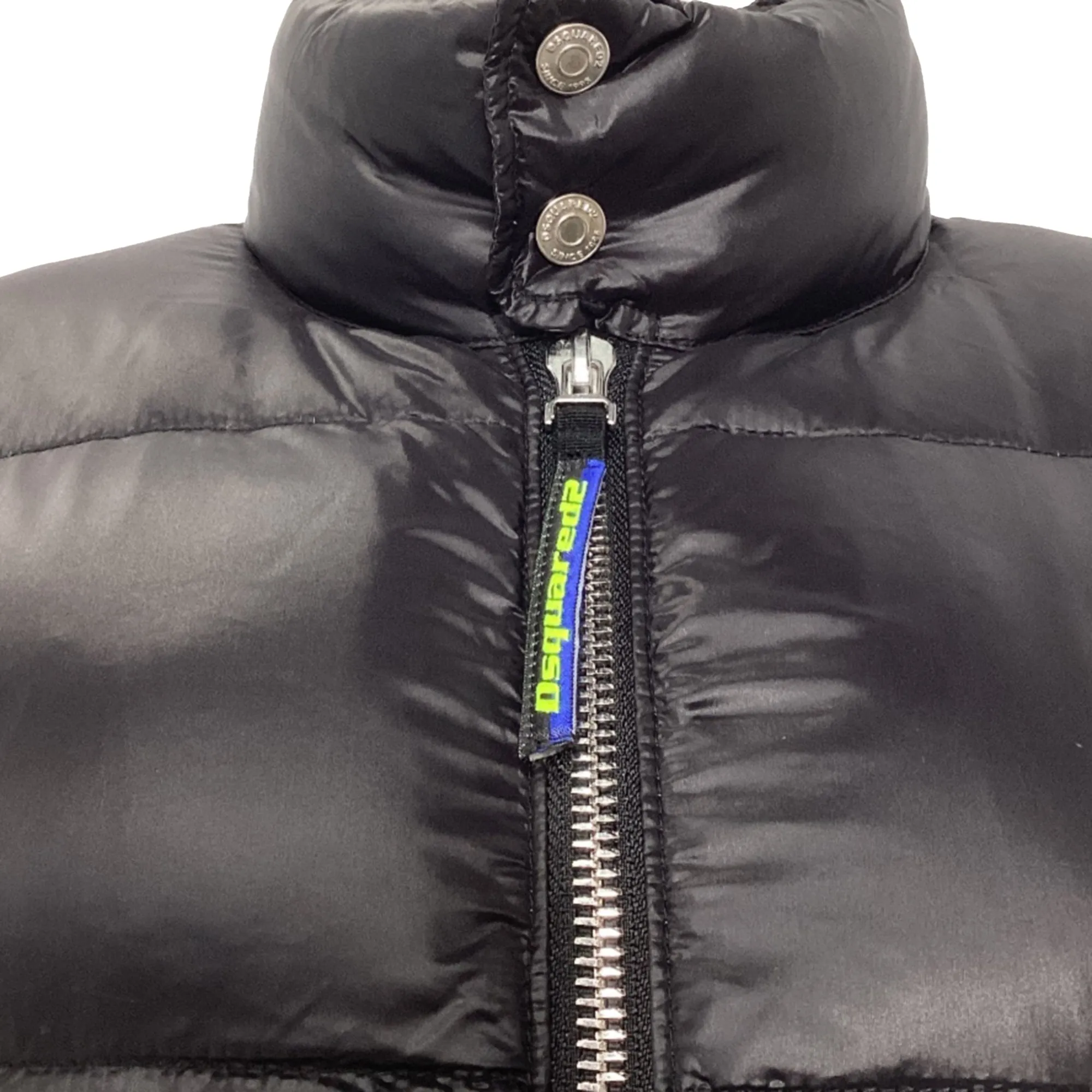Dsquared2 Full Zip Puffer Vest in Black Nylon