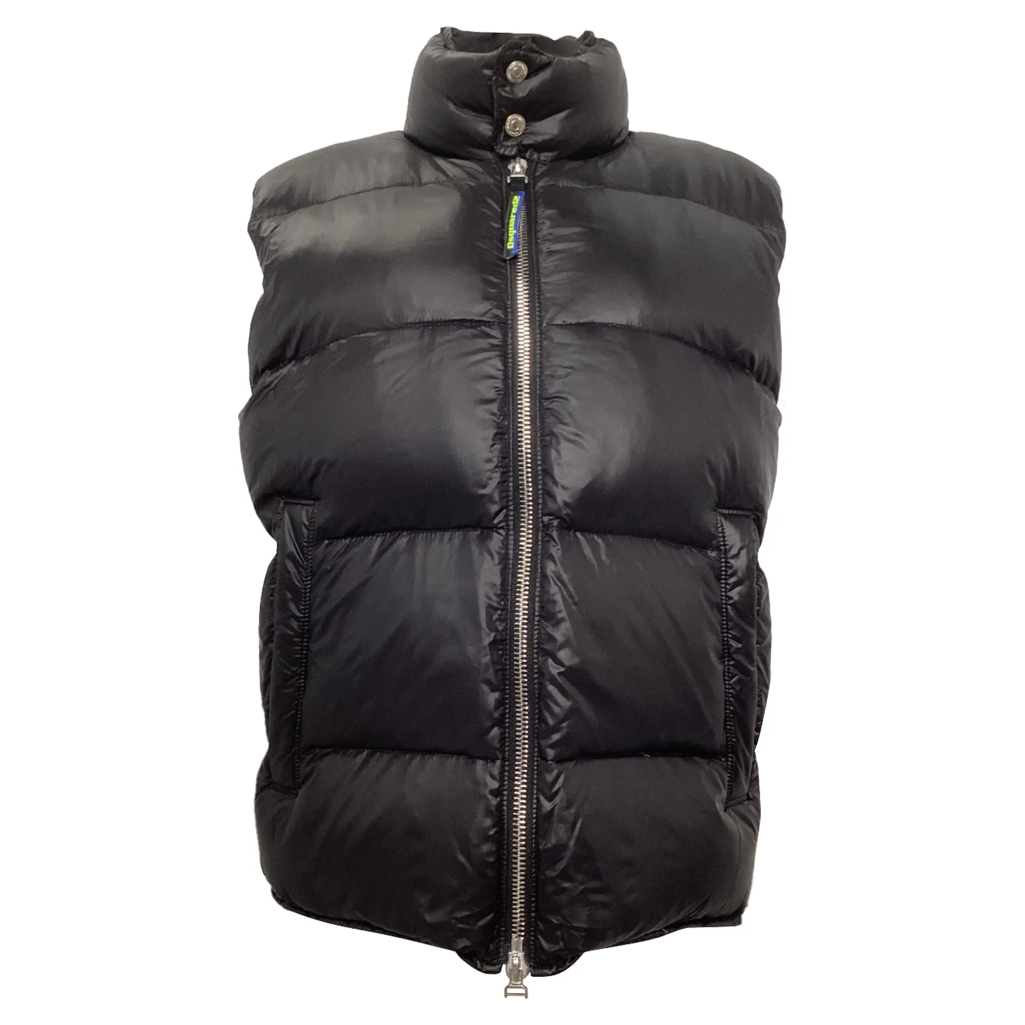 Dsquared2 Full Zip Puffer Vest in Black Nylon