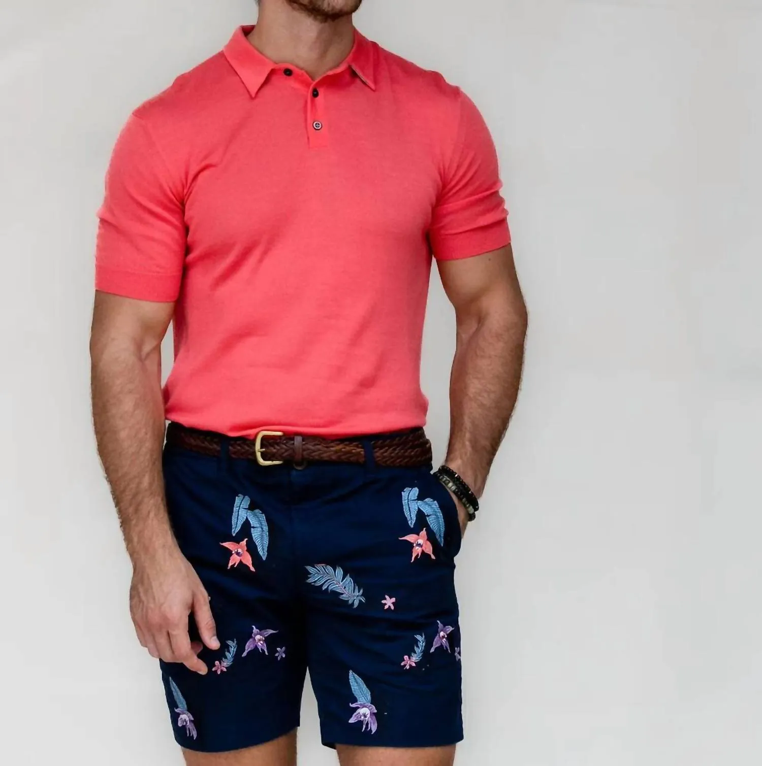 Edward Short In Embroidered Flower