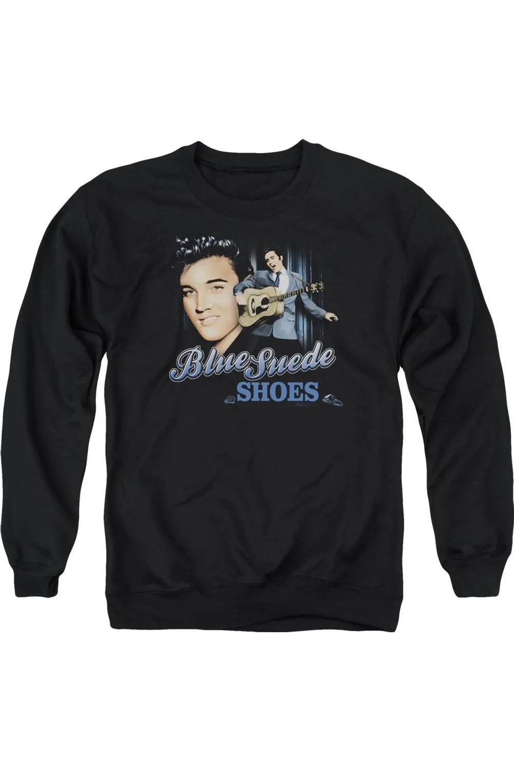 Elvis Presley Blue Suede Shoes Adult Crewneck Sweatshirt
