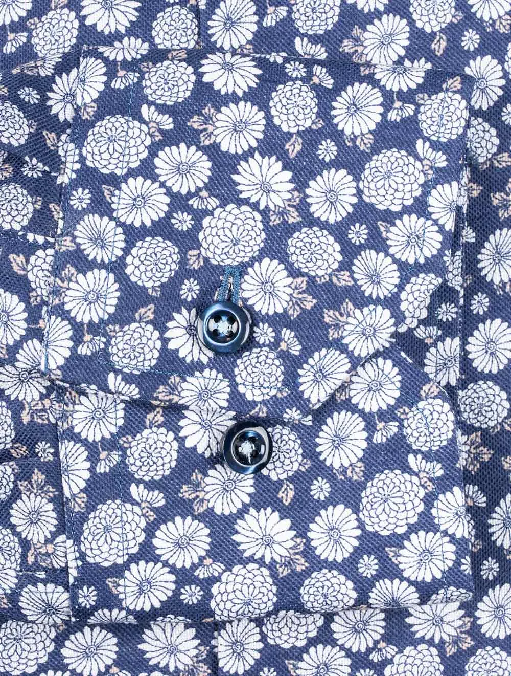 Floral Pinpoint Oxford Shirt Navy