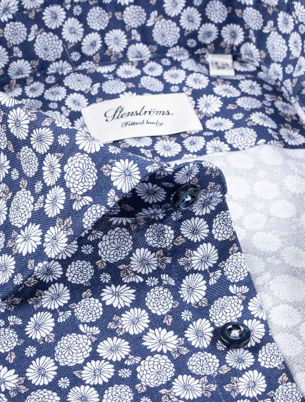 Floral Pinpoint Oxford Shirt Navy