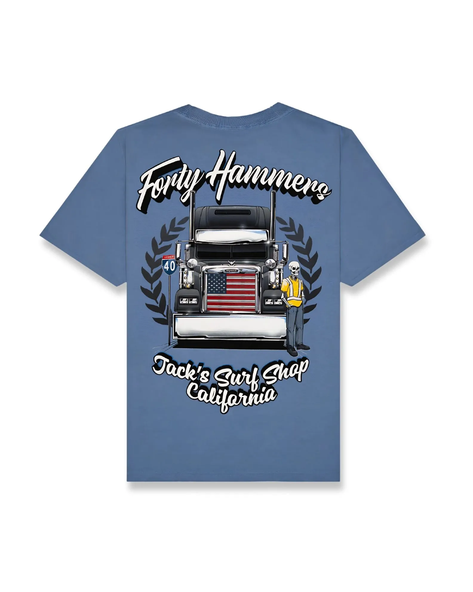 Forty Hammers "Big Rig" PGMT S/S Tee - Washed Denim