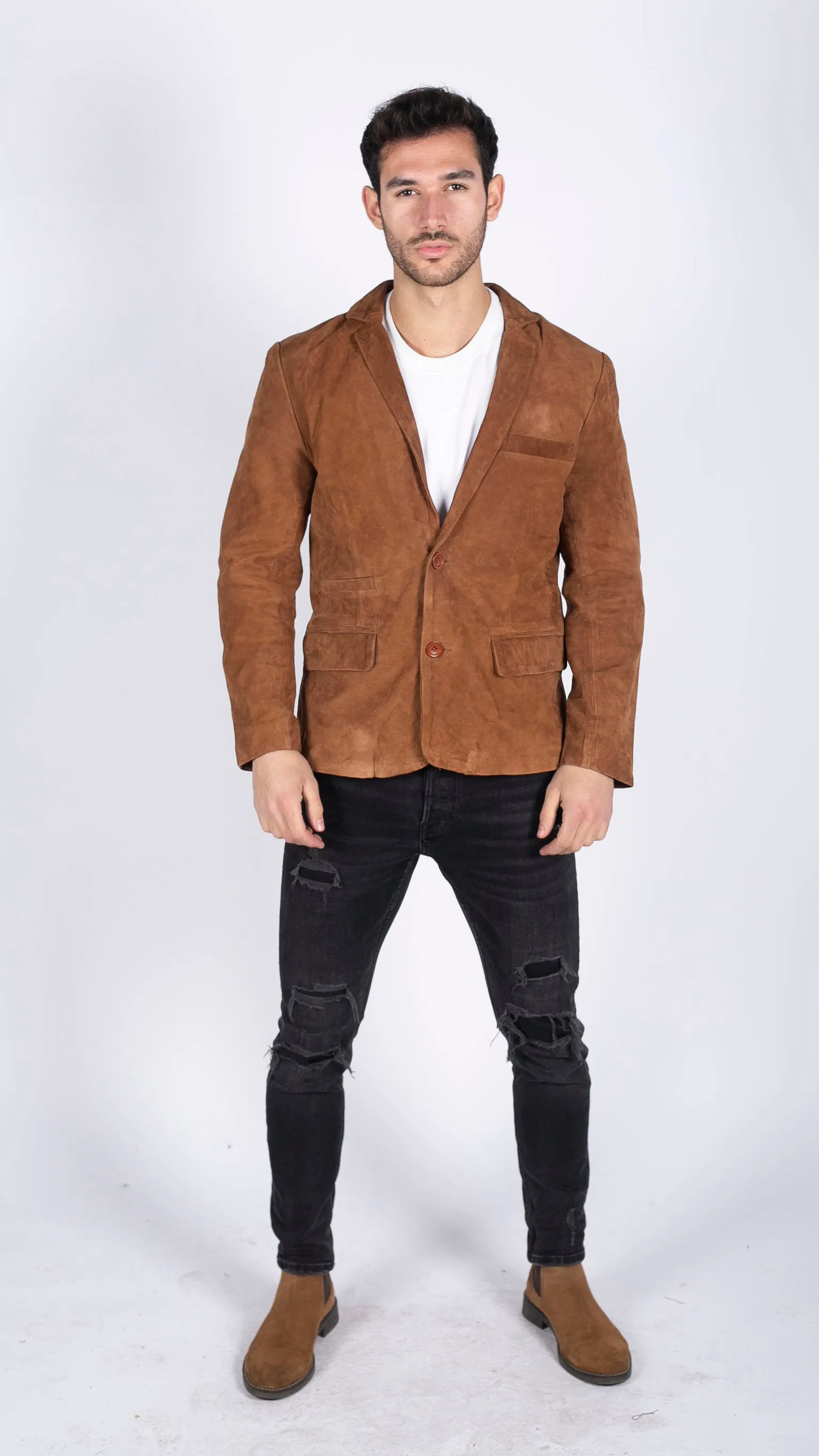 Genuine Suede Blazer Style Jacket Leather